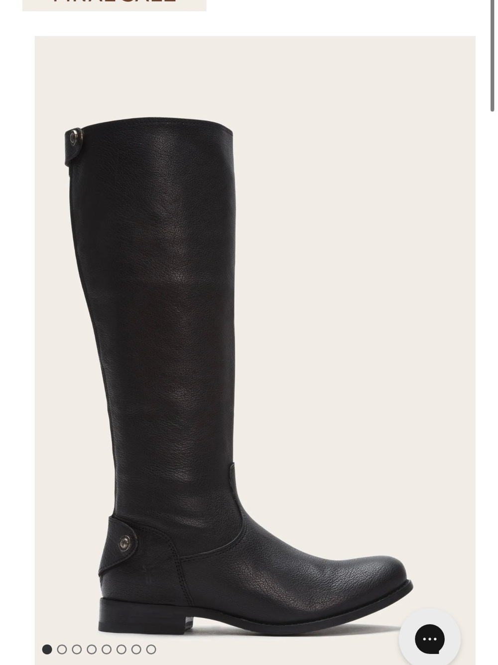 Size 9.5 Melissa Button Back Frye Black Tall Leather Riding Boots
